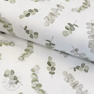 Dekorativno blago Eucalyptus white green digital print