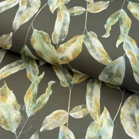 Dekorativno blago Leaves army green digital print