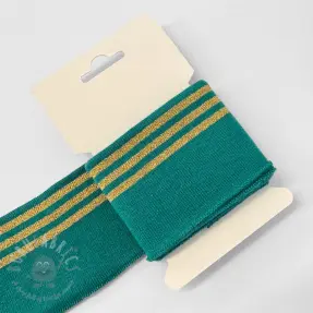 Patent CUFF LUREX 7 cm teal/gold