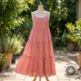 Dvoslojna gaza/muslin EMBROIDERY Tossed flowers blush