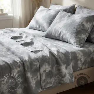 Dvoslojna gaza/muslin TIE DYE rock grey