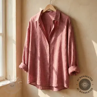 Dvoslojna gaza/muslin STONE WASHED light rose