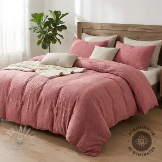 Dvoslojna gaza/muslin STONE WASHED light rose