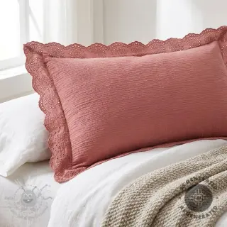 Dvoslojna gaza/muslin 1-side border blush