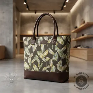 Dekorativno blago Leaves army green digital print