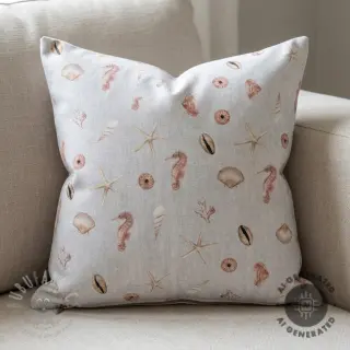 Dekorativno blago Shells linen ecru digital print