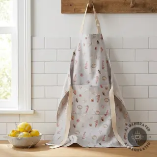 Dekorativno blago Shells linen ecru digital print