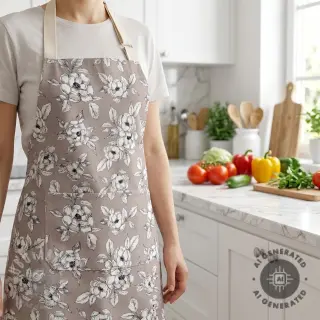 Dekorativno blago Flowers taupe digital print