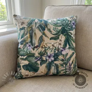 Dekorativno blago Banana leaves linen digital print