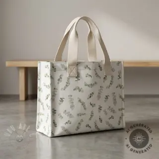 Dekorativno blago Eucalyptus white green digital print