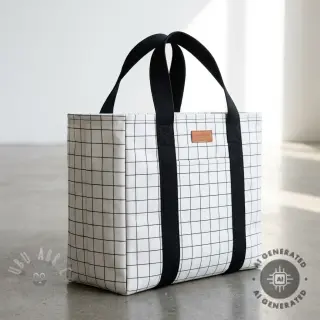 Dekorativno blago premium Perfect grid lines black