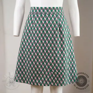 Blago za ženski kostim KNITTED JACQUARD Graphic green