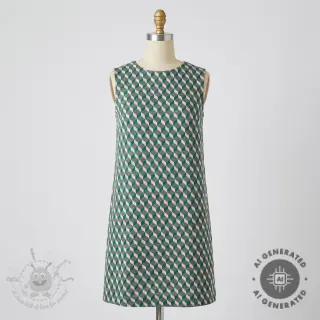 Blago za ženski kostim KNITTED JACQUARD Graphic green