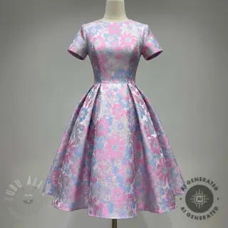 Blago za ženski kostim JACQUARD Flowers light lilac