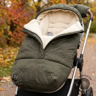 Prešita tkanina Stars army green