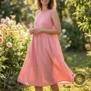 Dvoslojna gaza/muslin soft rose ORGANIC