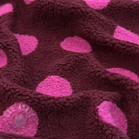 Plaščevina TEDDY JACQUARD Dots burgundy