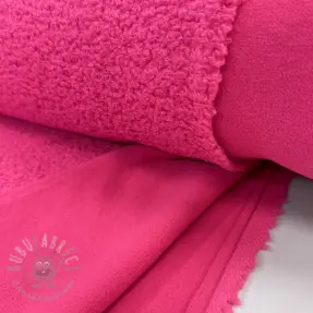 Fleece TEDDY DOUBLE SIDED pink neon