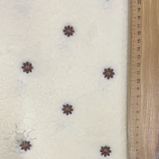 Plaščevina TEDDY EMBROIDERY Mini ecru