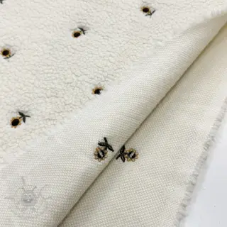 Plaščevina TEDDY JACQUARD EMBROIDERY Sunflower