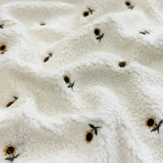 Plaščevina TEDDY JACQUARD EMBROIDERY Sunflower