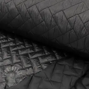 Prešita tkanina Stepped foil black