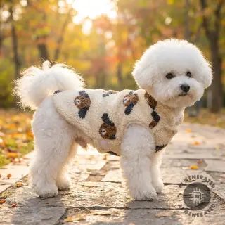 Plaščevina TEDDY JACQUARD Dogs brown