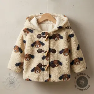 Plaščevina TEDDY JACQUARD Dogs brown