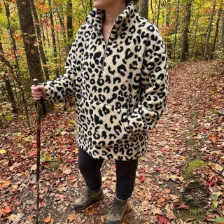 Plaščevina TEDDY JACQUARD Animal skin black
