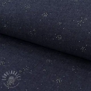Bombažna tkanina JEANS Glitter small dots
