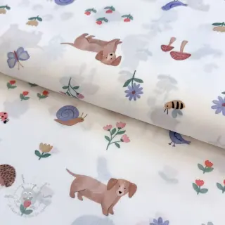 Bombažna tkanina Animals in the garden design B digital print