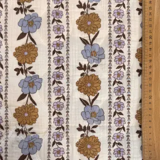 Dvoslojna gaza/muslin STEPPED Flowers in stripe white