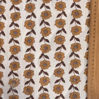 Dvoslojna gaza/muslin STEPPED Flowers in stripe white