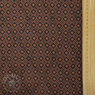 Bombažna tkanina VOILE STEPPED Flowerie black digital print