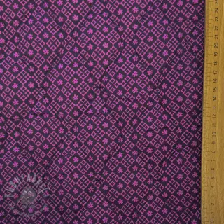 Bombažna tkanina VOILE STEPPED Flowerie purple digital print
