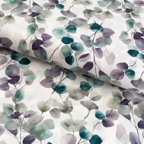 Bombažna tkanina Eucalypt white digital print