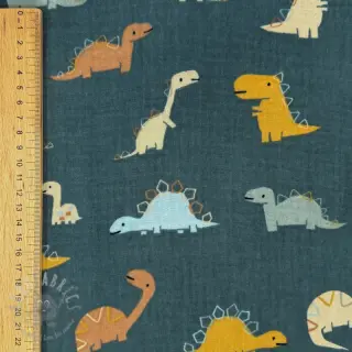 Dvoslojna gaza/muslin Dinosaurus green