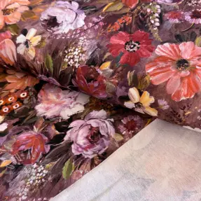 Prevešanka Flowers Andrea brown digital print