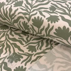 Kosmatena prevešanka Flowers army green SIMPLY NATURAL