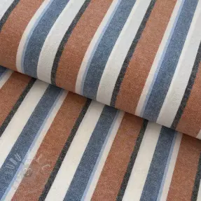 Bombažna tkanina YARN DYED MIA Stripe terracotta