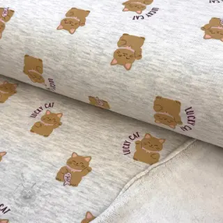 Kosmatena prevešanka Lucky cat off white melange