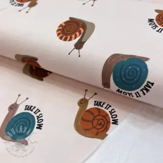 Kosmatena prevešanka Snails off white digital print