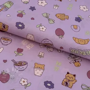 Bombažna tkanina MATCHA lilac