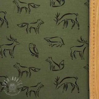 Kosmatena prevešanka SOFT Forest animals green