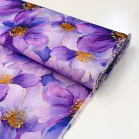 Viskoza SATIN Paloma purple digital print