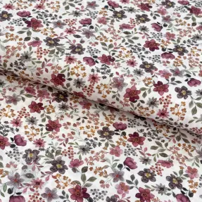 Bombažna tkanina Autumn flowers ecru digital print
