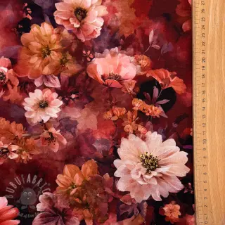 Jersey Flowers Junie red digital print