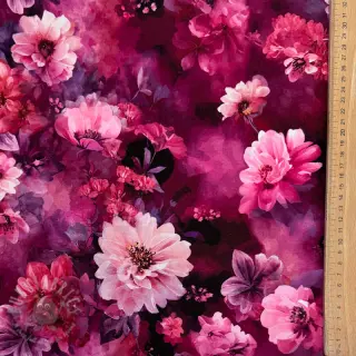 Jersey Flowers Junie pink digital print