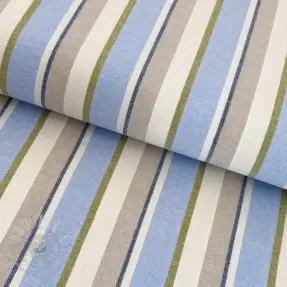Bombažna tkanina YARN DYED MIA Stripe light blue
