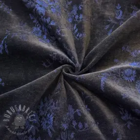 JEANS DENIM VELVET JACQUARD Flowers black